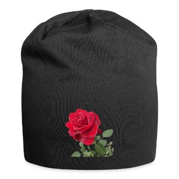 Red rose - Jersey Beanie - black - Front