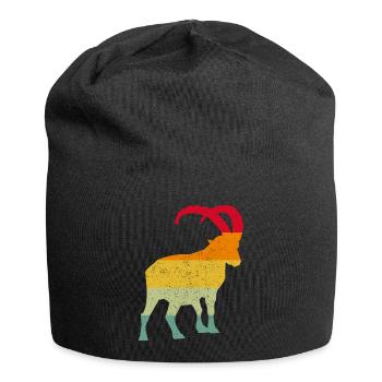 Steinbock, Wandern, Berge - Jersey-Beanie - Schwarz - Vorne