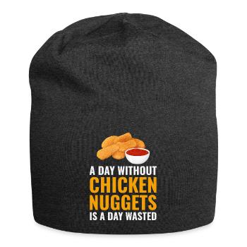 Chicken Nuggets Fast Food Lustiger Spruch - Jersey-Beanie - Anthrazit - Vorne