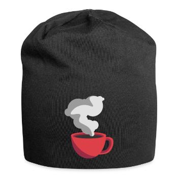 Coffee Illustration Sticker Red Coffee Mug - Jersey Beanie - black - Front