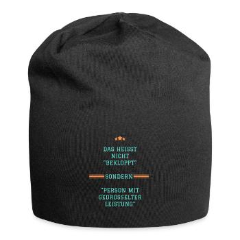 Bekloppt - Jersey-Beanie - Schwarz - Vorne