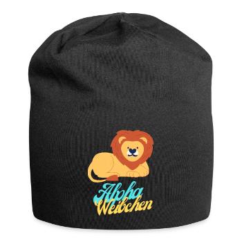 Weiblicher Alphalöwe - Jersey-Beanie - Schwarz - Vorne