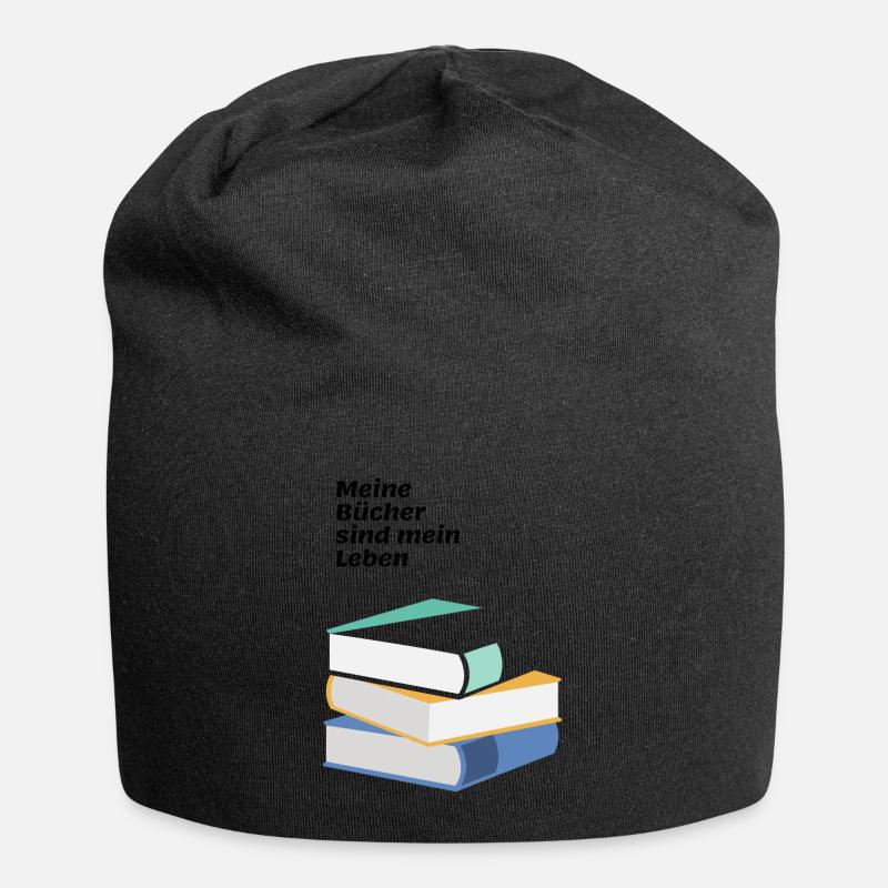 Bücher und Leben - Jersey-Beanie - Schwarz