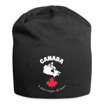 CANADA avec carte et devise - Bonnet en jersey - noir - Devant