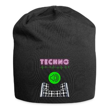 Ihr wisst wie es ist . TECHNO lebt man - Jersey-Beanie - Schwarz - Vorne