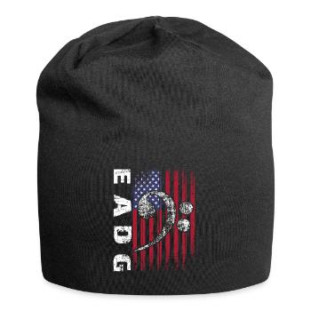 Notes de basse EADG avec drapeau américain - Bonnet en jersey - noir - Devant
