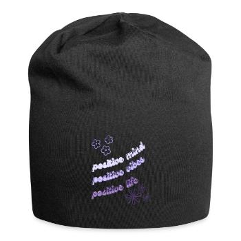 Positive mind, positive vibes, positive life - Jersey-Beanie - Schwarz - Vorne