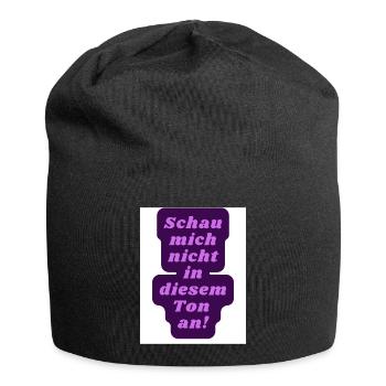 Schau nicht so - Jersey-Beanie - Schwarz - Vorne