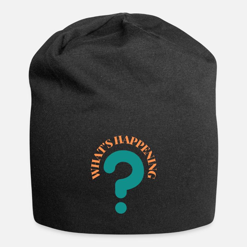 What's Happening Illustration - Jersey-Beanie - Schwarz