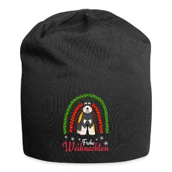 Schnauzer Weihnachten - Jersey-Beanie - Schwarz - Vorne