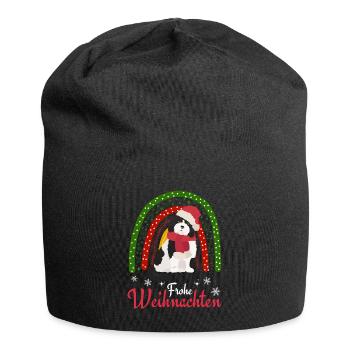 Bobtail Noël Chien de berger anglais - Bonnet en jersey - noir - Devant