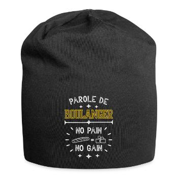 parole de boulanger no pain no gain - Bonnet en jersey - noir - Devant