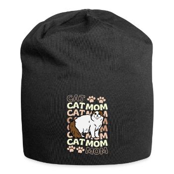 Cute Scottish Fold Cat Mama Scottish Folding Ear - Jersey Beanie - black - Front
