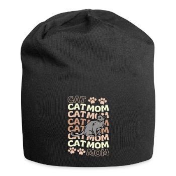 Mignon chat bleu russe Maman - Bonnet en jersey - noir - Devant