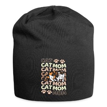 Süße Munchkin Katze Mama - Jersey-Beanie - Schwarz - Vorne
