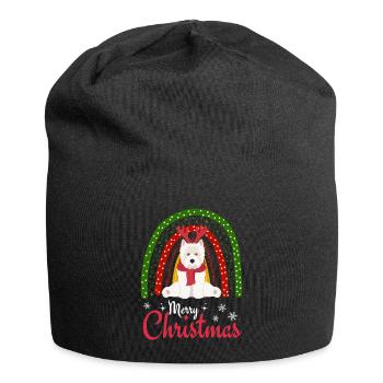 West Highland White Terrier Kawaii Bonbons de Noël - Bonnet en jersey - noir - Devant