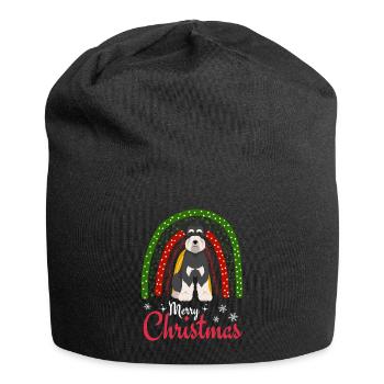 Schnauzer Weihnachten - Jersey-Beanie - Schwarz - Vorne