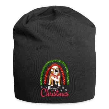 Weihnachten Süße Englische Bulldogge Kawaii - Jersey-Beanie - Schwarz - Vorne