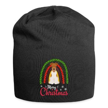 Fox Terrier Christmas - Jersey Beanie - black - Front