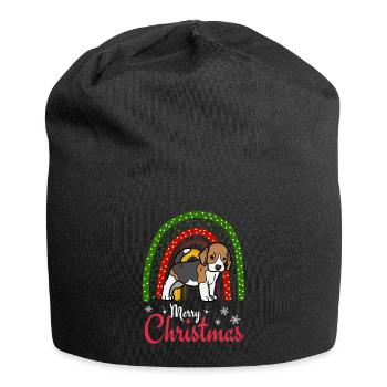 Weihnachten Süßer Beagle Kawaii - Jersey-Beanie - Schwarz - Vorne