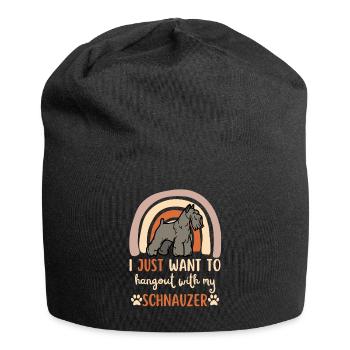 Doux Schnauzer Dog Lover Kawaii - Bonnet en jersey - noir - Devant