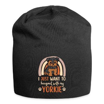 Mignon Yorkshire Terrier Lover Kawaii - Bonnet en jersey - noir - Devant