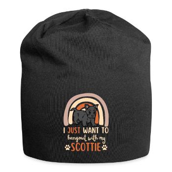 Süßer Scottish Terrier Welpe Liebhaber Kawaii - Jersey-Beanie - Schwarz - Vorne