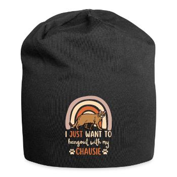 Cute Chausie Cat Mom - Jersey Beanie - black - Front