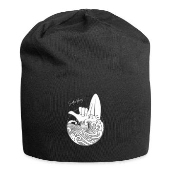 Cœur de surfeur - Bonnet en jersey - noir - Devant