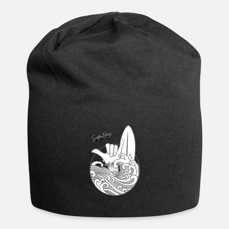 Surfer Herz - Jersey-Beanie - Schwarz