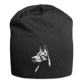 Deutscher Schäferhund Kopf Personalisierungsmotiv - Jersey-Beanie - Schwarz - Vorne