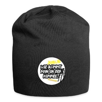 Wie kommt man in den Himmel? - Jesus - Jersey-Beanie - Schwarz - Vorne