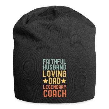 Husband Father Legendary trainer retro vintage - Jersey Beanie - black - Front