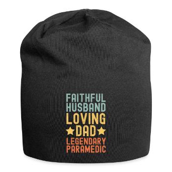 Husband Father Emergency Paramedic retro vintage - Jersey Beanie - black - Front