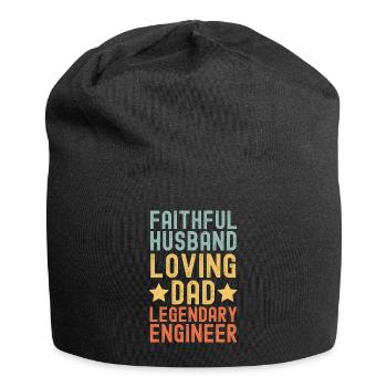 Husband Father Legendary Engineer - Jersey Beanie - black - Front