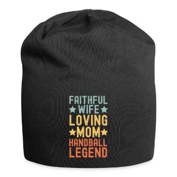Ehefrau Mutter Handball Legende retro vintage - Jersey-Beanie - Schwarz - Vorne