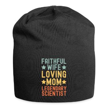 Ehefrau Mutter Wissenschaftlerin Retro - Jersey-Beanie - Schwarz - Vorne