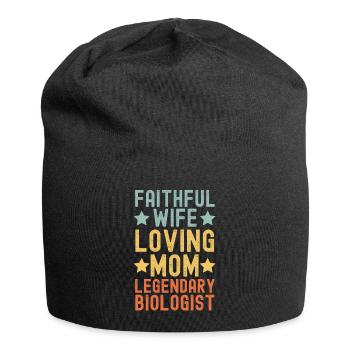 Treue Ehefrau Liebevolle Mutter Biologin - Jersey-Beanie - Schwarz - Vorne