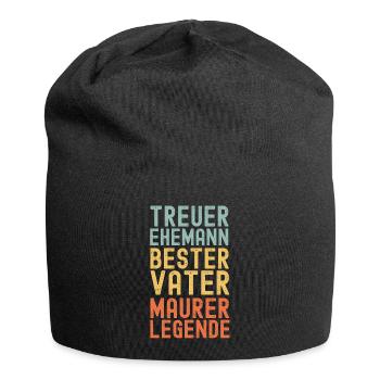 Ehemann Vater Maurer Legende Retro Vintage - Jersey-Beanie - Schwarz - Vorne