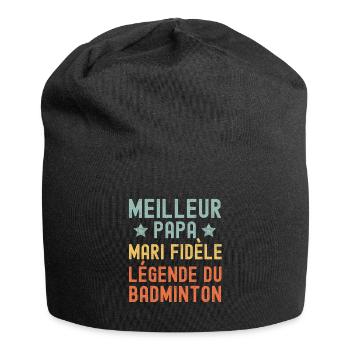 Mari Père Badminton Légende Rétro Vintage - Bonnet en jersey - noir - Devant