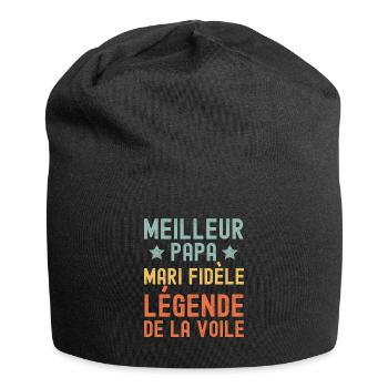 Mari père voile légende rétro vintage - Bonnet en jersey - noir - Devant