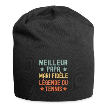 Mari Père Légende du tennis Fête des pères - Bonnet en jersey - noir - Devant