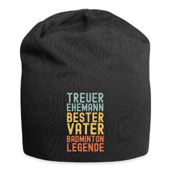 Ehemann Vater Badminton Legende Retro Vintage - Jersey-Beanie - Schwarz - Vorne