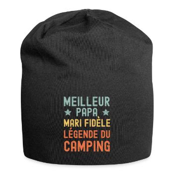 Mari Père Camping Légende Rétro Vintage - Bonnet en jersey - noir - Devant