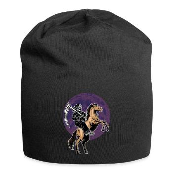 Halloween skeleton on horse - Jersey Beanie - black - Front