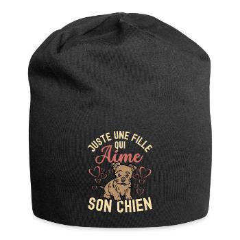 Amant mignon de chiot Silky Terrier Kawaii - Bonnet en jersey - noir - Devant