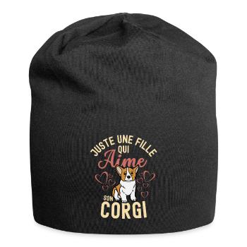 Amant de chiot gallois corgi mignon kawaii - Bonnet en jersey - noir - Devant