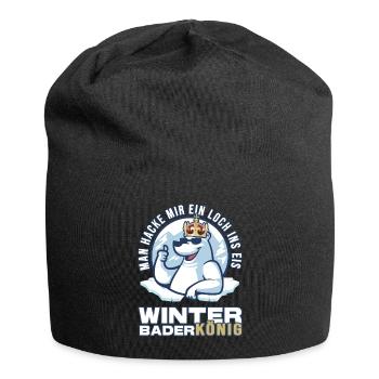 eisbader winterbader-könig eisbademeister eisbaden - Jersey-Beanie - Schwarz - Vorne