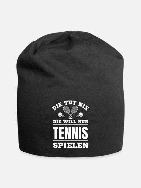 Tennis Frauen Tennisspielerin - Jersey-Beanie - Schwarz