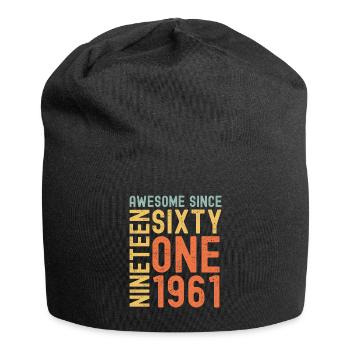 Awesome since 1961 Geburtstag Geschenk Jahreszahl - Jersey-Beanie - Schwarz - Vorne